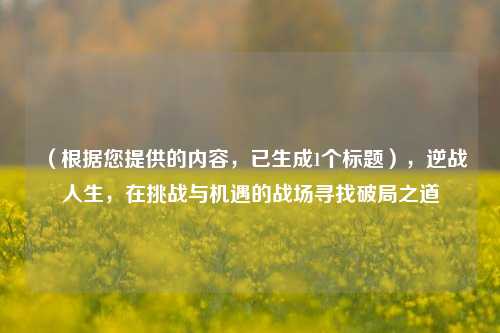 （根据您提供的内容，已生成1个标题），逆战人生，在挑战与机遇的战场寻找破局之道