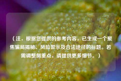 （注，根据您提供的参考内容，已生成一个聚焦骗局揭秘、风险警示及合法途径的标题。若需调整侧重点，请提供更多细节。）