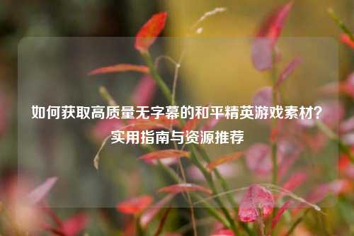 如何获取高质量无字幕的和平精英游戏素材？实用指南与资源推荐