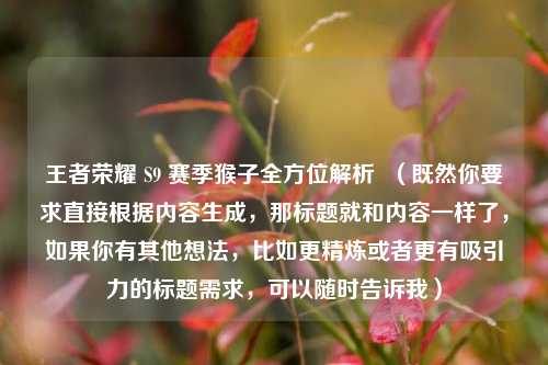 王者荣耀 S9 赛季猴子全方位解析  （既然你要求直接根据内容生成，那标题就和内容一样了，如果你有其他想法，比如更精炼或者更有吸引力的标题需求，可以随时告诉我）