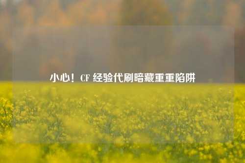 小心！CF 经验代刷暗藏重重陷阱