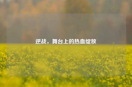 逆战，舞台上的热血绽放