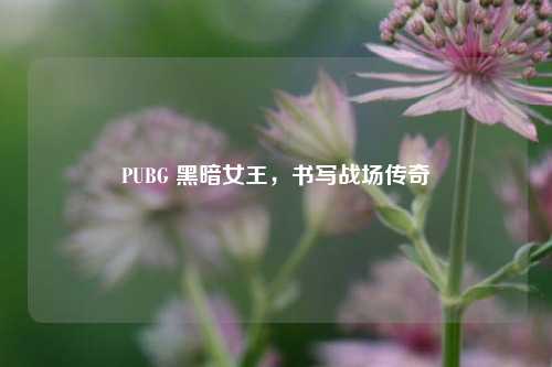 PUBG 黑暗女王，书写战场传奇