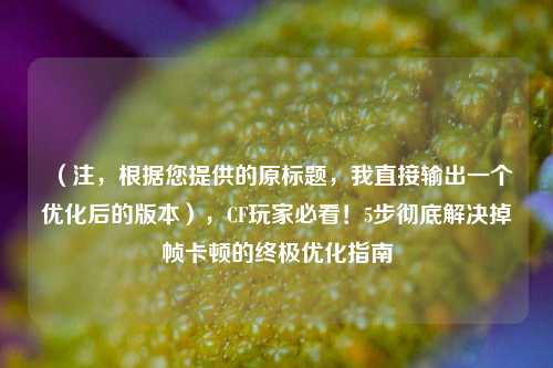 （注，根据您提供的原标题，我直接输出一个优化后的版本），CF玩家必看！5步彻底解决掉帧卡顿的终极优化指南