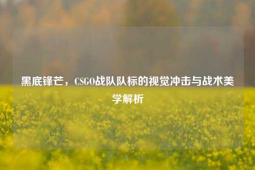黑底锋芒，CSGO战队队标的视觉冲击与战术美学解析