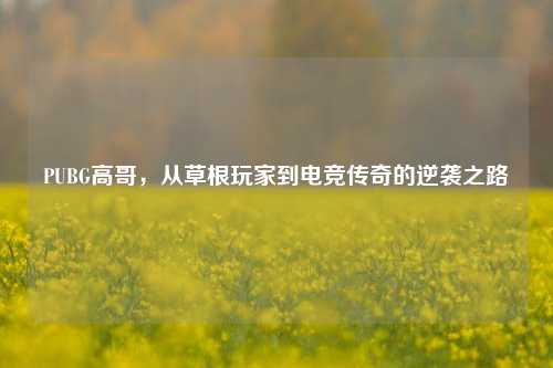 PUBG高哥，从草根玩家到电竞传奇的逆袭之路