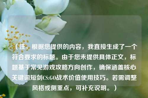 （注，根据您提供的内容，我直接生成了一个符合要求的标题。由于您未提供具体正文，标题基于常见游戏攻略方向创作，确保涵盖核心关键词短剑CS:GO战术价值使用技巧。若需调整风格或侧重点，可补充说明。）