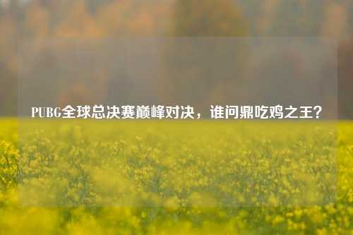 PUBG全球总决赛巅峰对决，谁问鼎吃鸡之王？