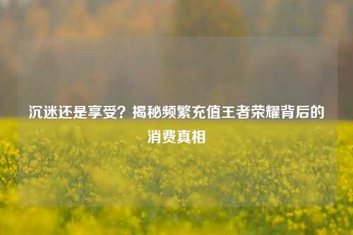 沉迷还是享受？揭秘频繁充值王者荣耀背后的消费真相