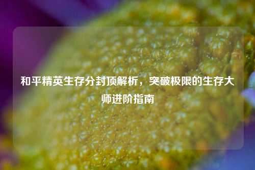 和平精英生存分封顶解析，突破极限的生存***进阶指南