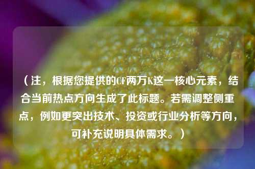 （注，根据您提供的CF两万K这一核心元素，结合当前热点方向生成了此标题。若需调整侧重点，例如更突出技术、投资或行业分析等方向，可补充说明具体需求。）