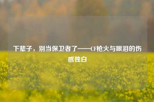 下辈子，别当保卫者了——CF枪火与眼泪的伤感独白