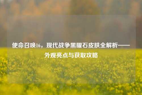 使命召唤16，现代战争黑曜石皮肤全解析——外观亮点与获取攻略