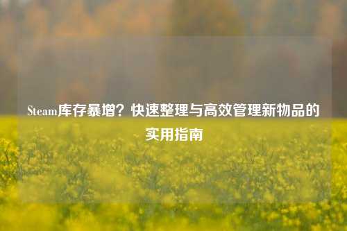 Steam库存暴增？快速整理与高效管理新物品的实用指南