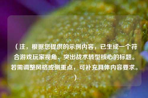 （注，根据您提供的示例内容，已生成一个符合游戏玩家视角、突出战术转型核心的标题。若需调整风格或侧重点，可补充具体内容要求。）