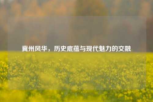 冀州风华，历史底蕴与现代魅力的交融