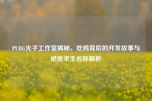 PUBG光子工作室揭秘，吃鸡背后的开发故事与绝地求生名称解析