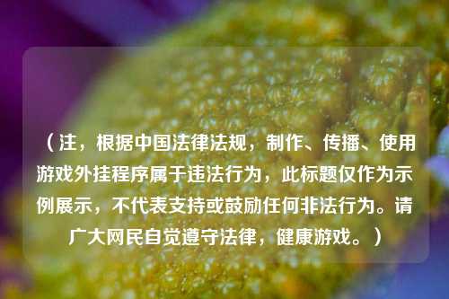 （注，根据中国法律法规， *** 、传播、使用游戏外挂程序属于违法行为，此标题仅作为示例展示，不代表支持或鼓励任何非法行为。请广大网民自觉遵守法律，健康游戏。）
