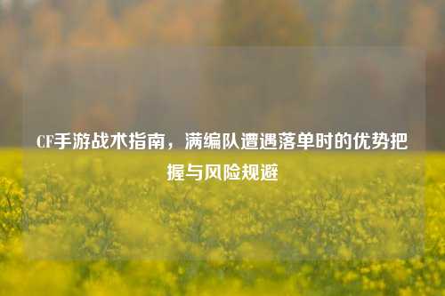 CF手游战术指南，满编队遭遇落单时的优势把握与风险规避