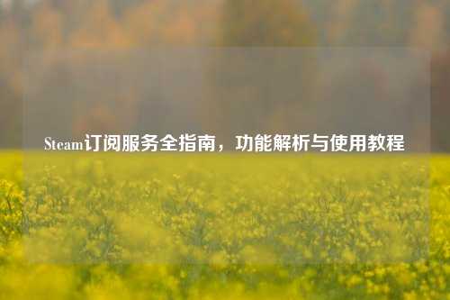 Steam订阅服务全指南，功能解析与使用教程