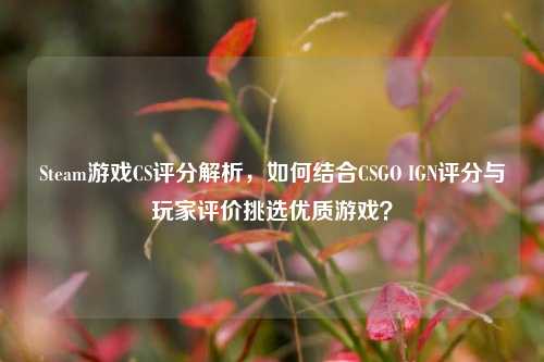 Steam游戏CS评分解析，如何结合CSGO IGN评分与玩家评价挑选优质游戏？