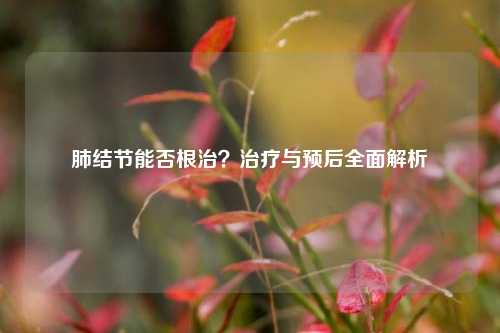 肺结节能否根治？治疗与预后全面解析