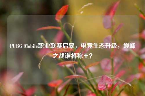 PUBG Mobile职业联赛启幕，电竞生态升级，巅峰之战谁将称王？