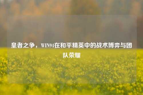 皇者之争，WIN94在和平精英中的战术博弈与团队荣耀
