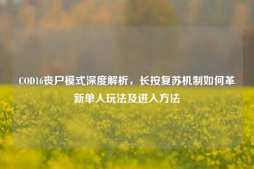 COD16丧尸模式深度解析，长按复苏机制如何革新单人玩法及进入 *** 