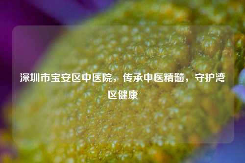 深圳市宝安区中医院，传承中医精髓，守护湾区健康