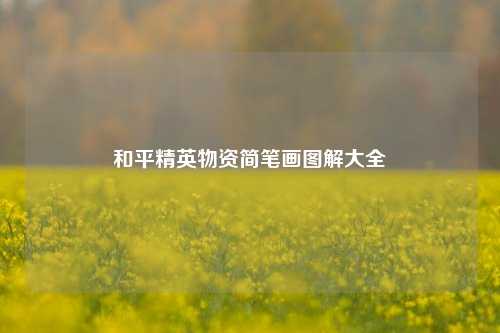 和平精英物资简笔画图解大全