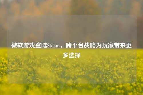 微软游戏登陆Steam，跨平台战略为玩家带来更多选择