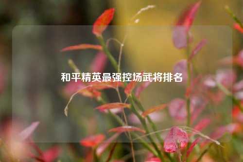 和平精英最强控场武将排名