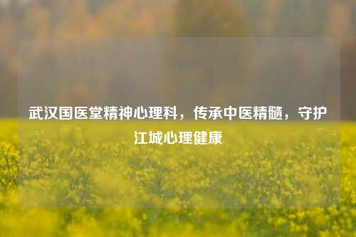 武汉国医堂精神心理科，传承中医精髓，守护江城心理健康