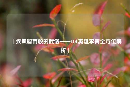「疾风骤雨般的武僧——LOL英雄李青全方位解析」