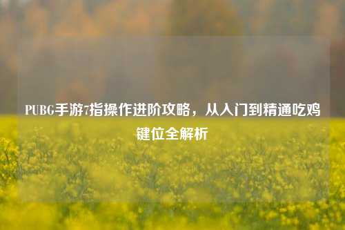 PUBG手游7指操作进阶攻略，从入门到精通吃鸡键位全解析