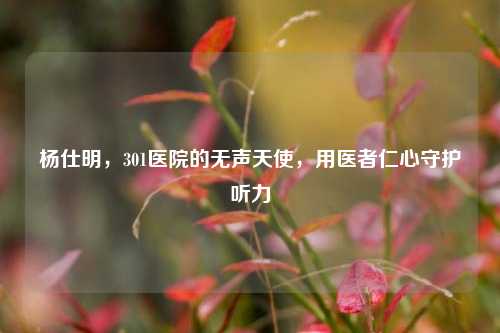 杨仕明，301医院的无声天使，用医者仁心守护听力