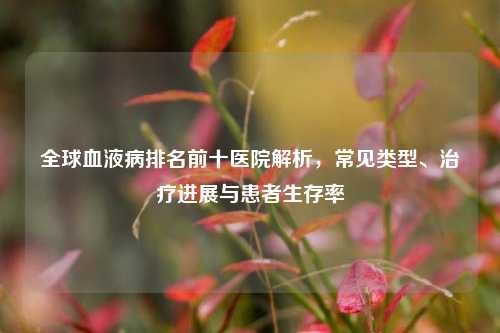 全球血液病排名前十医院解析，常见类型、治疗进展与患者生存率