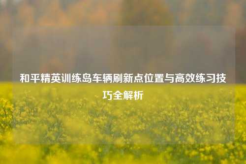 和平精英训练岛车辆刷新点位置与高效练习技巧全解析