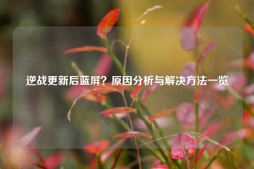 逆战更新后蓝屏？原因分析与解决 *** 一览