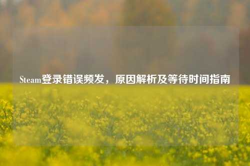 Steam登录错误频发，原因解析及等待时间指南