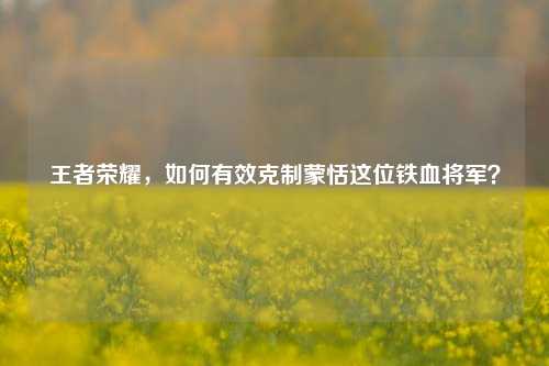 王者荣耀，如何有效克制蒙恬这位铁血将军？