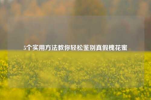 5个实用 *** 教你轻松鉴别真假槐花蜜