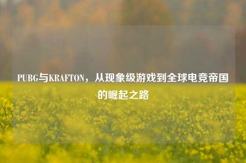 PUBG与KRAFTON，从现象级游戏到全球电竞帝国的崛起之路