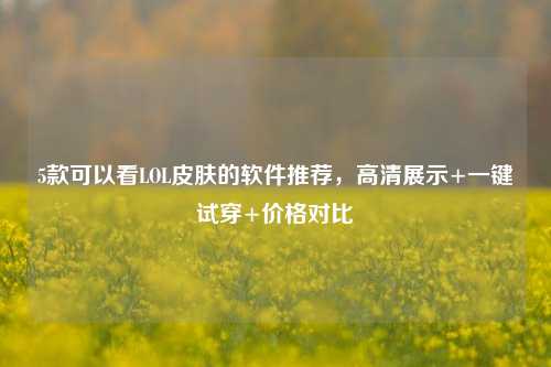 5款可以看LOL皮肤的软件推荐，高清展示+一键试穿+价格对比