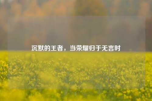 沉默的王者，当荣耀归于无言时