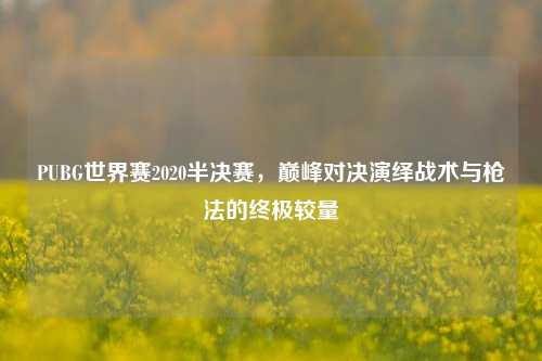PUBG世界赛2020半决赛，巅峰对决演绎战术与枪法的终极较量