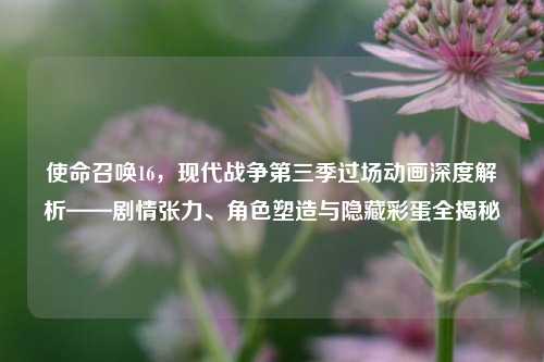 使命召唤16，现代战争第三季过场动画深度解析——剧情张力、角色塑造与隐藏彩蛋全揭秘