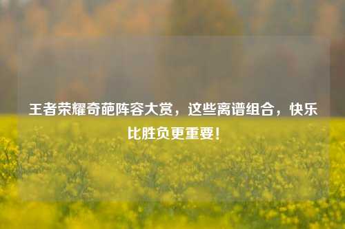王者荣耀奇葩阵容大赏，这些离谱组合，快乐比胜负更重要！