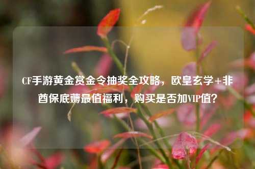 CF手游黄金赏金令抽奖全攻略，欧皇玄学+非酋保底薅最值福利，购买是否加VIP值？